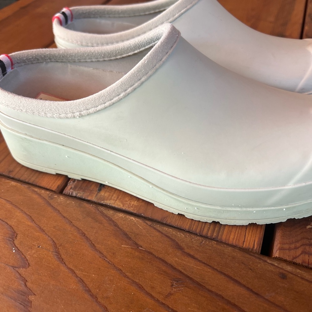 Hunter White Slip-On Rain Clog